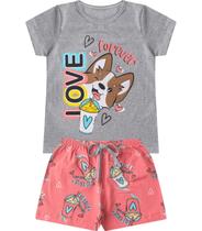 Conjunto Infantil Menina Básico Curto Select Cinza