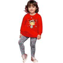 Conjunto Infantil Menina Bebe Legging Blusa Casaco Moletom