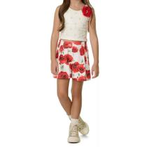 Conjunto Infantil Menina Bika Floral Vermelho - 186914