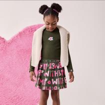 Conjunto Infantil Menina Bimbi Blusa Flor e Saia FB084 - Conjunto Infantil Menina Bimbi Blusa Flor e Saia FB084 -