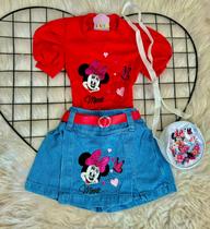 Conjunto infantil menina blogueirinha 4 peças short saia