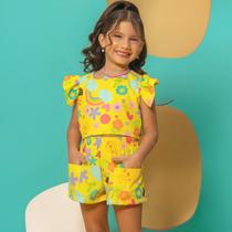 Conjunto Infantil Menina Blogueirinha Verão - Blusa e Short Conjunto Infantil Menina Blogueirinha Verão - Blusa e Short