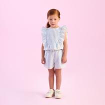 Conjunto Infantil Menina Blusa Babados/Shorts Petit Cherie