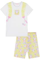 Conjunto Infantil Menina Blusa/Bermuda Biker Amarelo Kukiê