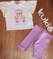 Conjunto Infantil Menina Blusa Boxy e Shorts Kukiê 87009 Conjunto Infantil Menina Blusa Boxy e Shorts Kukiê 87009