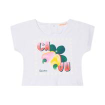 Conjunto Infantil Menina, Blusa Branca Caju MM E Ciclista Amarelo Macaco