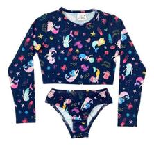 Conjunto Infantil Menina Blusa Calcinha Proteção Solar Praia