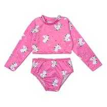 Conjunto Infantil Menina Blusa Calcinha Proteção Solar Praia