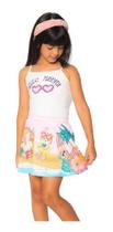 Conjunto Infantil Menina Blusa Com Alcinha E Saia Crepe Soft