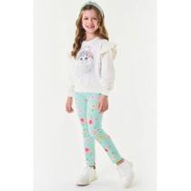 Conjunto infantil menina blusa com calça off white Trick Nick