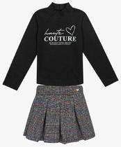 Conjunto infantil menina blusa com short saia