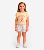 Conjunto Infantil Menina Blusa Com Shorts Select Amarelo