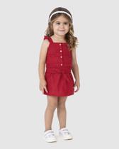 Conjunto Infantil Menina Blusa Cropped E Saia Em Laise Algodão - Malwee