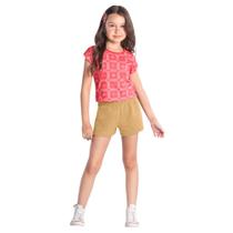 Conjunto Infantil Menina Blusa Cropped e Short Brandili 55667