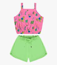 Conjunto Infantil Menina Blusa Cropped e Short Rovi Kids Conjunto Infantil Menina Blusa Cropped e Short Rovi Kids