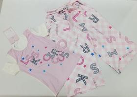 Conjunto Infantil Menina Blusa Curta + Calça Pantacourt 6665 Conjunto Infantil Menina Blusa Curta + Calça Pantacourt 6665