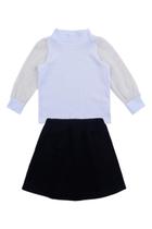 Conjunto Infantil Menina Blusa de Ribana e Saia - Destak Conjunto Infantil Menina Blusa de Ribana e Saia - Destak
