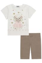 Conjunto Infantil Menina Blusa e Bermuda Ciclista Kukiê Conjunto Infantil Menina Blusa e Bermuda Ciclista Kukiê