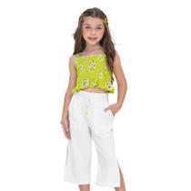 Conjunto Infantil Menina Blusa e Calça Pantacourt Trick Nick