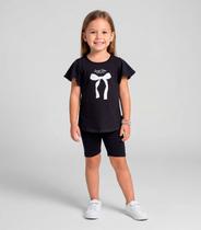Conjunto Infantil Menina Blusa E Ciclista Select Preto Conjunto Infantil Menina Blusa E Ciclista Select Preto