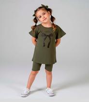 Conjunto Infantil Menina Blusa E Ciclista Select Verde Conjunto Infantil Menina Blusa E Ciclista Select Verde