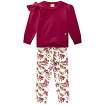 Conjunto Infantil Menina Blusa e Legging em Cotton Confortável Sofisticado Milon 2000770