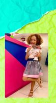 Conjunto infantil menina blusa e saia rodada