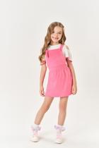 Conjunto Infantil Menina Blusa E Salopete Rosa Mundo Cinti