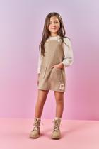 Conjunto Infantil Menina Blusa E Salopete Xadrez Bege Mundo Cinti Conjunto Infantil Menina Blusa E Salopete Xadrez Bege Mundo Cinti