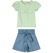 Conjunto Infantil Menina Blusa e Short Carinhoso Ref. 98158