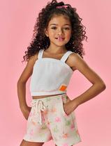 Conjunto Infantil Menina Blusa E Short Coqueiros Natural Mundo Cinti Conjunto Infantil Menina Blusa E Short Coqueiros Natural Mundo Cinti