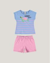 Conjunto Infantil Menina Blusa e Short Malwee Rosa