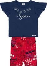 Conjunto Infantil Menina Blusa e Short Marlan Marinho 44832