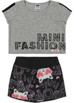 Conjunto Infantil Menina Blusa e Short Marlan Mescla 42524