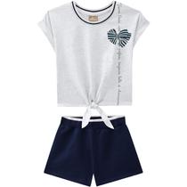 Conjunto Infantil Menina Blusa e Short Mescla Milon Conjunto Infantil Menina Blusa e Short Mescla Milon