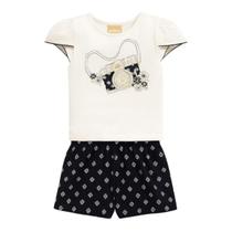 Conjunto Infantil Menina Blusa E Short Milon Conjunto Infantil Menina Blusa E Short Milon