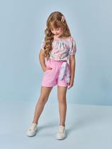 Conjunto Infantil Menina Blusa e Short Rosa 12719 Cinti Conjunto Infantil Menina Blusa e Short Rosa 12719 Cinti