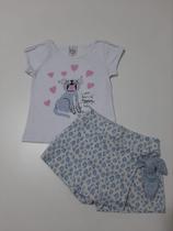 Conjunto infantil menina blusa e short saia