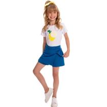 Conjunto Infantil Menina Blusa E Short Saia Limão - By Gus Conjunto Infantil Menina Blusa E Short Saia Limão - By Gus
