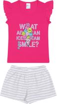 Conjunto Infantil Menina Blusa E Shorts Ecológico