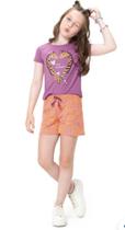 Conjunto Infantil Menina Blusa e Shorts Malwee Kids Conjunto Infantil Menina Blusa e Shorts Malwee Kids