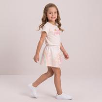 Conjunto Infantil Menina Blusa E Shorts Saia Estampada Rovi Kids - ROVITEX KIDS