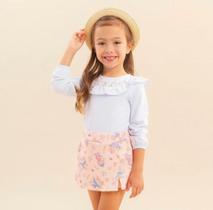Conjunto Infantil Menina Blusa Em Cotton E Shorts-saia Lilydee Cor:BrancoTamanho:4 Conjunto Infantil Menina Blusa Em Cotton E Shorts-saia Lilydee Cor:BrancoTamanho:4