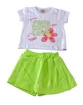 Conjunto Infantil Menina Blusa Em Glitter E Shorts Saia - Sport Sul