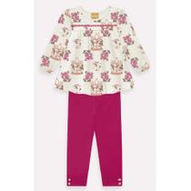 Conjunto infantil menina blusa estampada e legging Milon