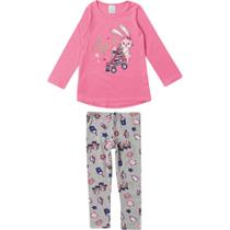 Conjunto Infantil Menina Blusa Legging Inverno Malwee Estampado - MOD.2