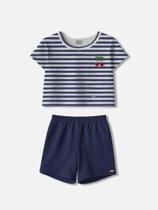 Conjunto Infantil Menina Blusa Listrado Cereja/Short Bimbi Conjunto Infantil Menina Blusa Listrado Cereja/Short Bimbi