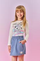 Conjunto Infantil Menina Blusa Magic E Short-Saia Natural Mundo Cinti
