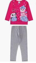 Conjunto Infantil Menina Blusa Manga Longa e Calça Legging - Malwee Kids