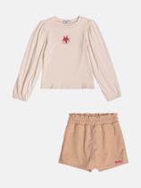 Conjunto Infantil Menina Blusa Manga Longa/Short Saia Bimbi Conjunto Infantil Menina Blusa Manga Longa/Short Saia Bimbi